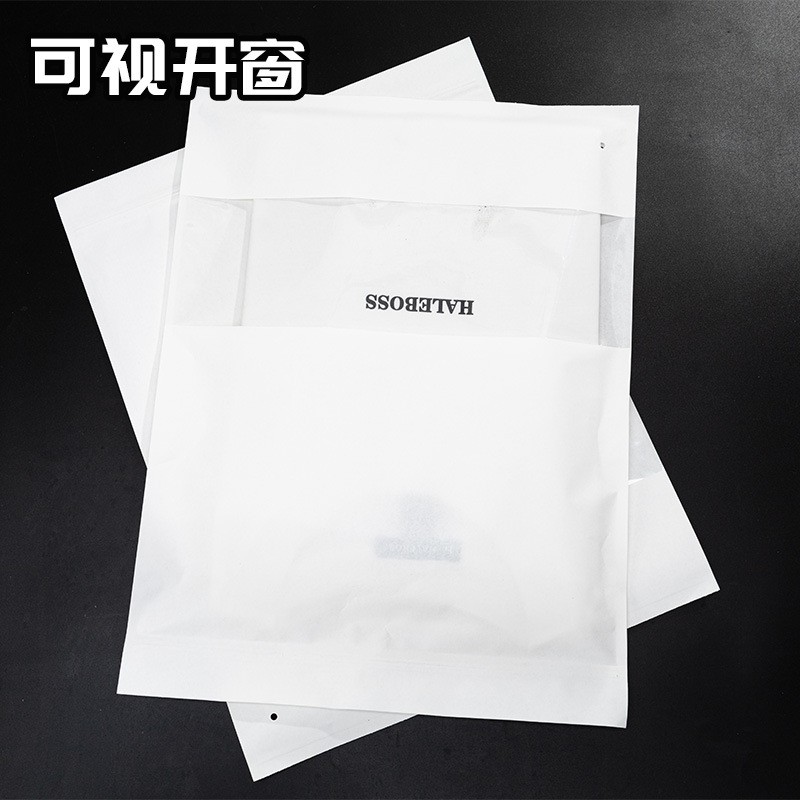 服裝包裝袋自封袋 骨條牛皮紙袋開窗加厚防水服裝T恤內(nèi)衣打包內(nèi)袋